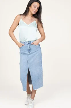Online Dante 6 Stretch Denim Skirt Pasque | Blue... | | Little Soho