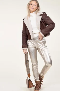Hot Ibana Stretch Leather Metallic Pants Colette | Light Gold... | | Little Soho