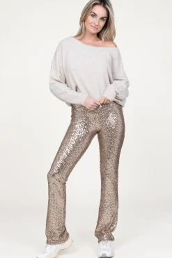 New Patrizia Pepe Stretch Pants With Sequins Ella | Gold... | | Little Soho