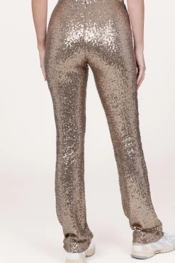 New Patrizia Pepe Stretch Pants With Sequins Ella | Gold... | | Little Soho