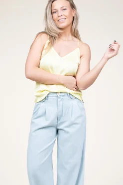 Sale Dante 6 Stretch Satin Top Obu | Yellow... | | Little Soho