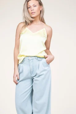 Sale Dante 6 Stretch Satin Top Obu | Yellow... | | Little Soho