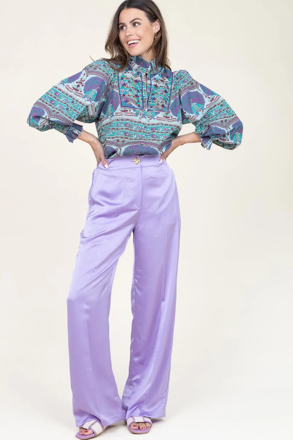 Cheap Dante 6 Stretch Satin Trousers Cheers | Purple... | | Little Soho