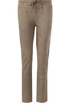 Fashion STUDIO AR Stretch Suede Jogger Noami | Taupe... | | Little Soho