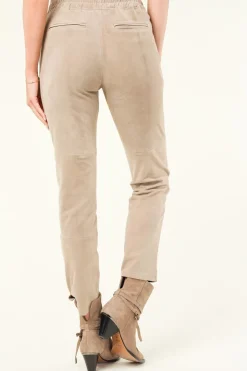 Fashion STUDIO AR Stretch Suede Jogger Noami | Taupe... | | Little Soho