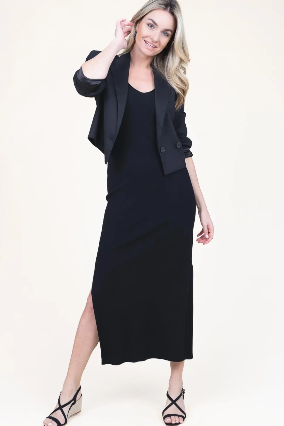 Online Second Female Stretch Tricot Maxi Dress Como | Black... | | Little Soho
