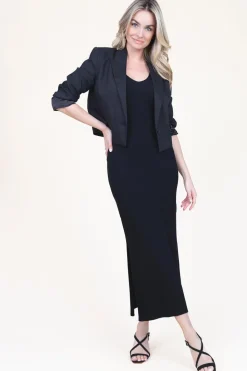 Online Second Female Stretch Tricot Maxi Dress Como | Black... | | Little Soho