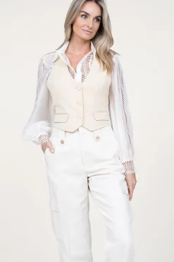 Flash Sale ba&sh Stretch Waistcoat Good | Natural... | | Little Soho