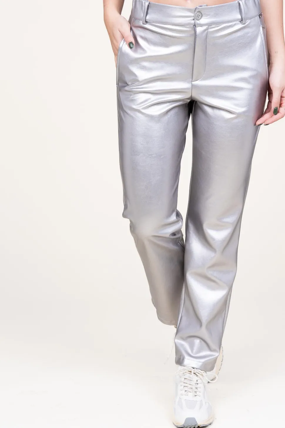 Sale D-ETOILES CASIOPE Stretchy Metallic Pants Great | Silver... | | Little Soho