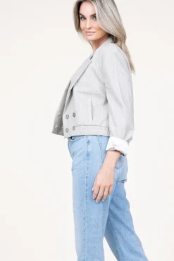 Best Sale Aaiko Striped Cropped Blazer Mille | Grey... | | Little Soho