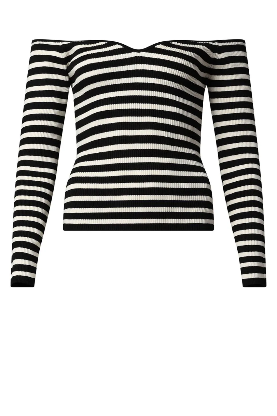 Sale ba&sh Striped Tricot Top Owais | Black & White... | | Little Soho