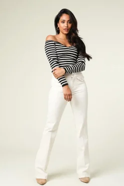 Sale ba&sh Striped Tricot Top Owais | Black & White... | | Little Soho