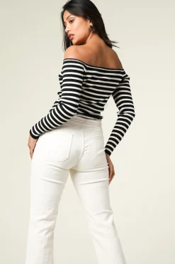 Sale ba&sh Striped Tricot Top Owais | Black & White... | | Little Soho