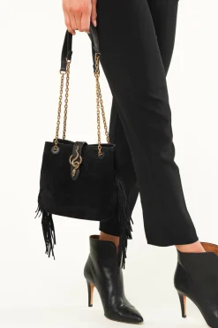 Store Vanessa Bruno Suede Fringe Bag Cleo Small | Black... | | Little Soho