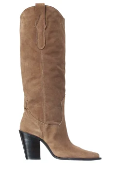 Shop Toral Suede Western Boots Ana | Beige... | | Little Soho