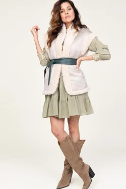 Shop Toral Suede Western Boots Ana | Beige... | | Little Soho