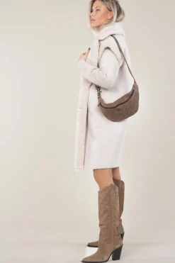 Shop Toral Suede Western Boots Ana | Beige... | | Little Soho