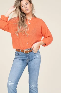 New Dante 6 Super Soft Alpaca Cardigan Lando | Orange... | | Little Soho