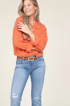 New Dante 6 Super Soft Alpaca Cardigan Lando | Orange... | | Little Soho