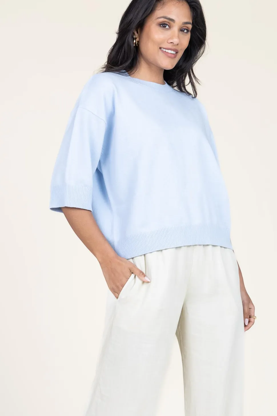 Best Sale STUDIO AR Super Soft Sweater Isidre | Blue... | | Little Soho