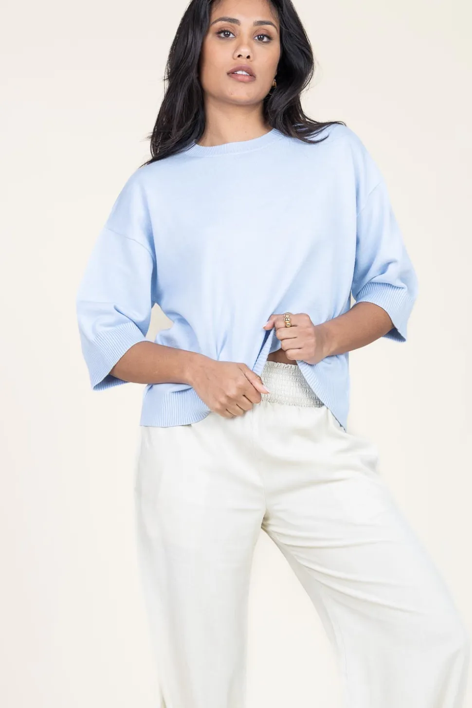 Best Sale STUDIO AR Super Soft Sweater Isidre | Blue... | | Little Soho