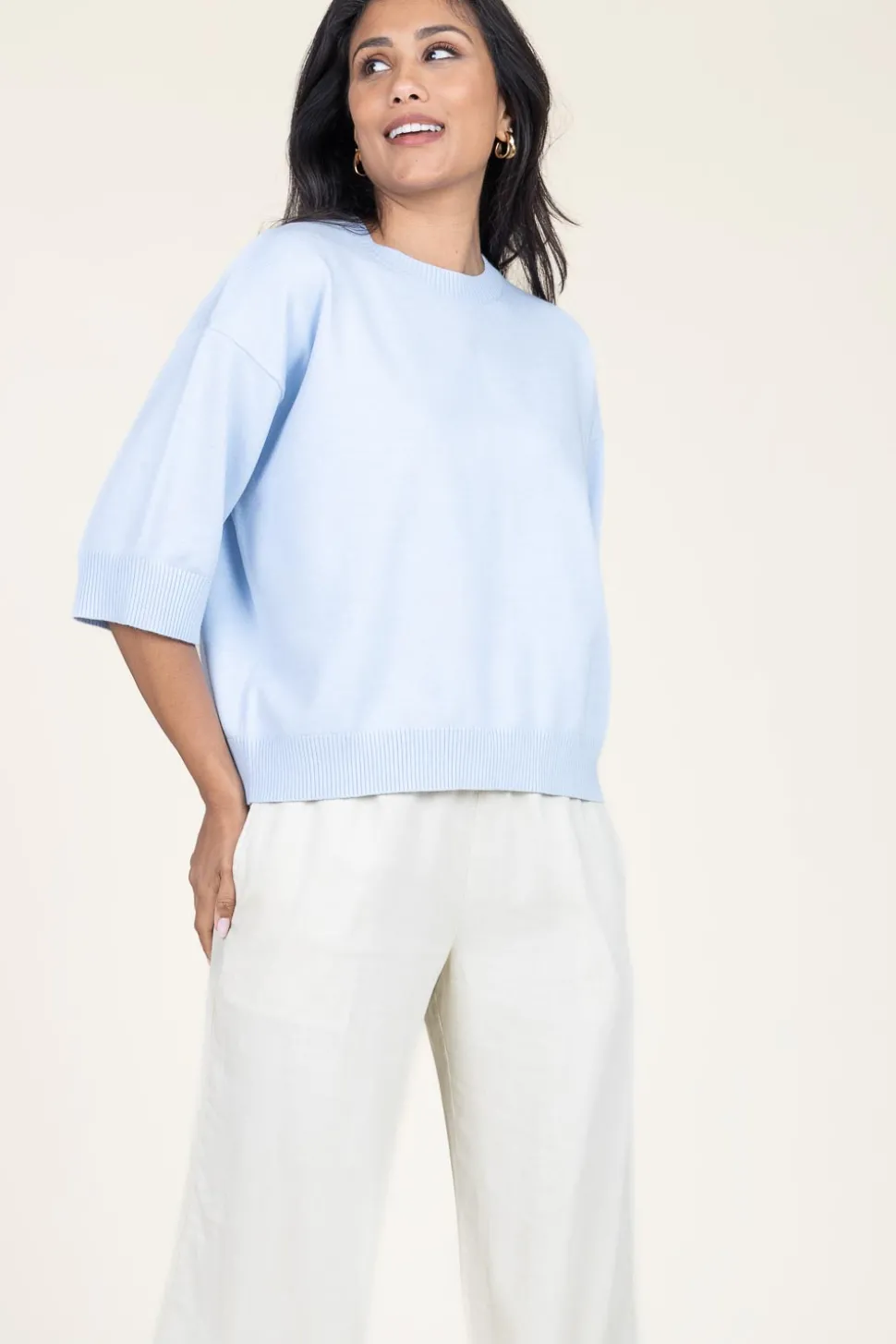 Best Sale STUDIO AR Super Soft Sweater Isidre | Blue... | | Little Soho