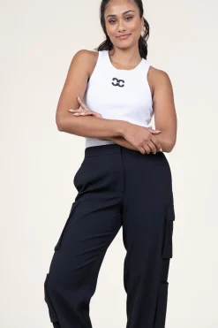 Shop Co'Couture Tanktop With Logo Sahara | White... | | Little Soho