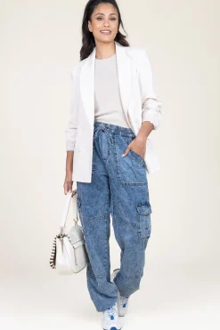 Hot Co'Couture Tencel Denim Cargo Jeans Benson | Blue... | | Little Soho