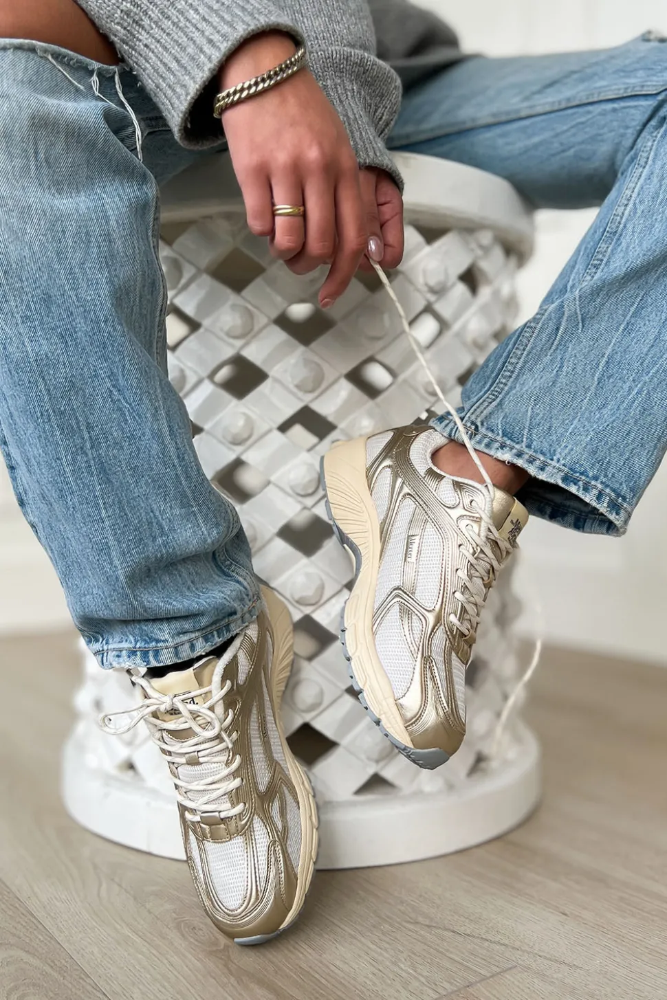 Cheap Mercer The Re-Run Vintage Sneaker | Gold... | | Little Soho