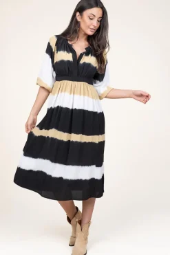 Outlet ba&sh Tie-Dye Midi Dress Valeria | Yellow... | | Little Soho