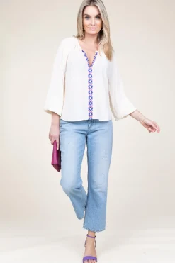 Clearance Dante 6 Top With Embroidered Details Astia | Natural... | | Little Soho