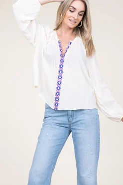 Clearance Dante 6 Top With Embroidered Details Astia | Natural... | | Little Soho