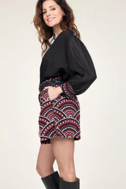 Shop Greek Archaic Kori Top With Embroidery | Black... | | Little Soho