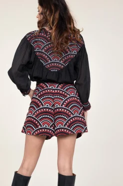 Shop Greek Archaic Kori Top With Embroidery | Black... | | Little Soho