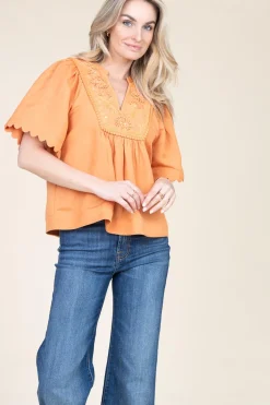 Best Scarlett Poppies Top With Embroidery Dorothea | Camel... | | Little Soho