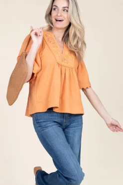 Best Scarlett Poppies Top With Embroidery Dorothea | Camel... | | Little Soho