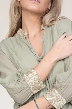 Store Greek Archaic Kori Top With Embroidery Isadora | Green... | | Little Soho