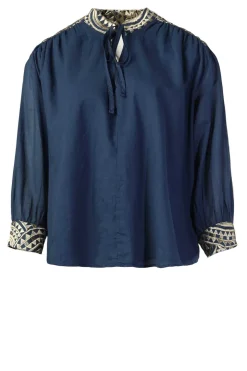 Cheap Greek Archaic Kori Top With Embroidery Isadora | Blue... | | Little Soho