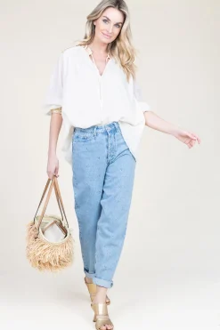 Clearance Greek Archaic Kori Top With Embroidery Isadora | Gold... | | Little Soho