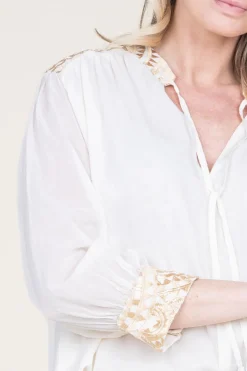 Clearance Greek Archaic Kori Top With Embroidery Isadora | Gold... | | Little Soho