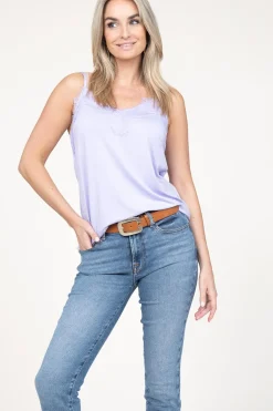 Clearance CC Heart Top With Lace Details Puck | Purple... | | Little Soho