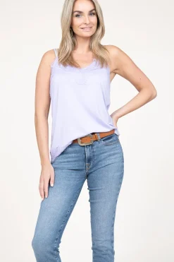 Clearance CC Heart Top With Lace Details Puck | Purple... | | Little Soho