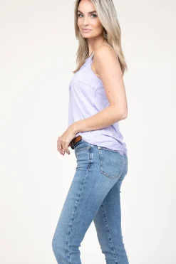 Clearance CC Heart Top With Lace Details Puck | Purple... | | Little Soho