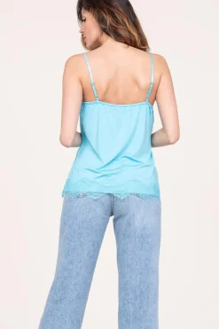 Hot CC Heart Top With Lace Details Puck | Blue... | | Little Soho