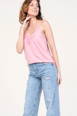 Online CC Heart Top With Lace Details Puck | Pink... | | Little Soho