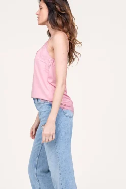 Online CC Heart Top With Lace Details Puck | Pink... | | Little Soho