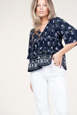 Best ba&sh Top With Print Narry | Blue... | | Little Soho