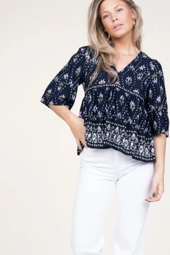 Best ba&sh Top With Print Narry | Blue... | | Little Soho