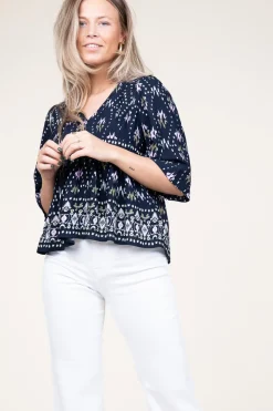 Best ba&sh Top With Print Narry | Blue... | | Little Soho