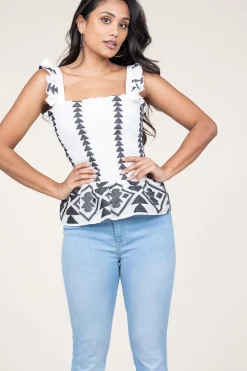Online Kocca Top With Ruffles Bova | Black & White... | | Little Soho